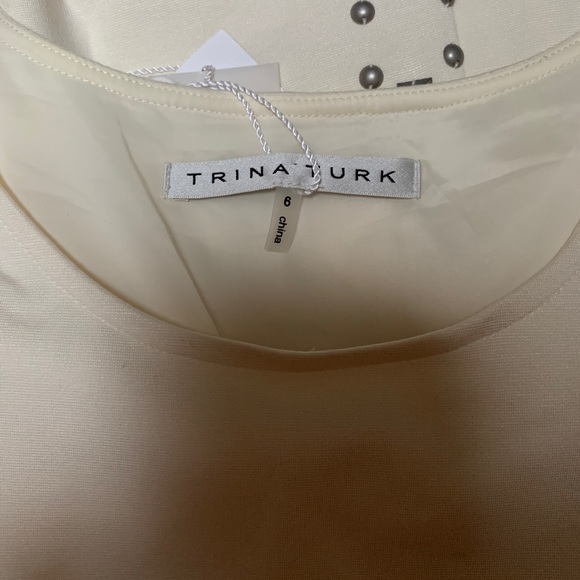 NWT Trina Turk Naomi Ponte Ivory Cream Dress Sz 6 - Picture 6 of 7